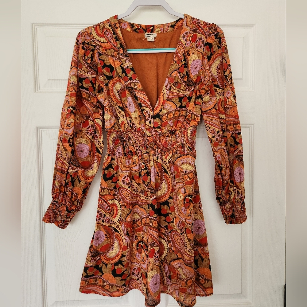 BILLABONG medium paisley fall dress